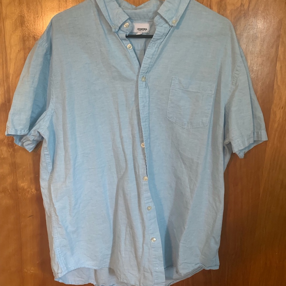 Blue button up shirt